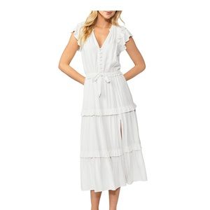 Paige Rozlyn Midi dress in white